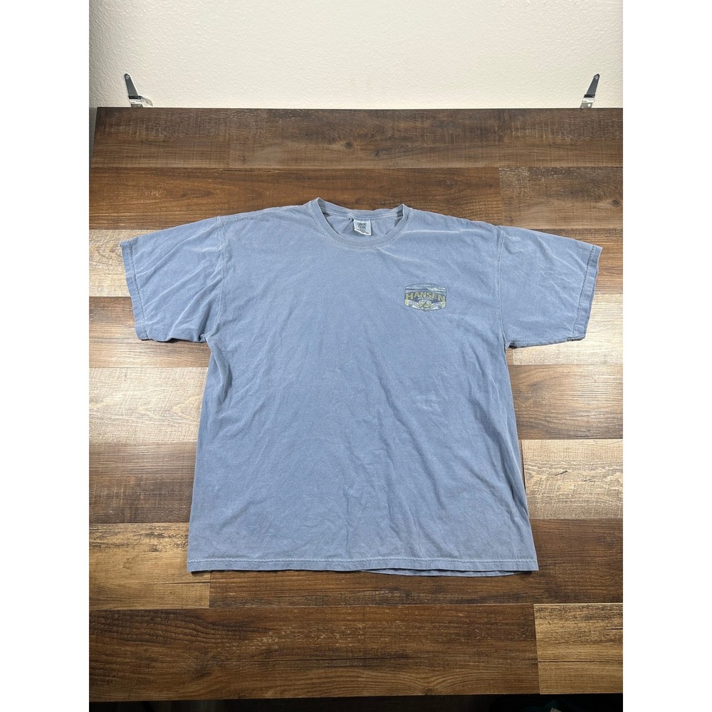 Comfort Colors Hansen Surfboards Encinitas CA Blue Graphic T-Shirt Mens 2XL